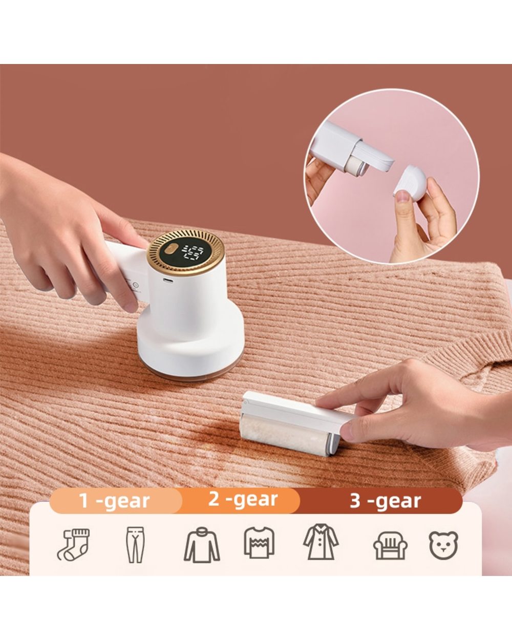Reup Portable Electric Lint Remover For Clothing Fuzz Fabric Shaver Removes Lint Trimmer Sweater Shaver Lint Pellet Mac front-3