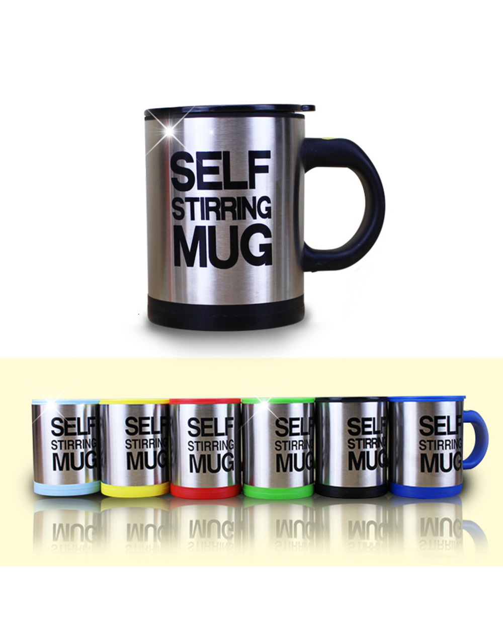 400ML Self Stirring Mug Stainless Steel mix Coffee tea Cup with Lid Automatic Electric Lazy front-5