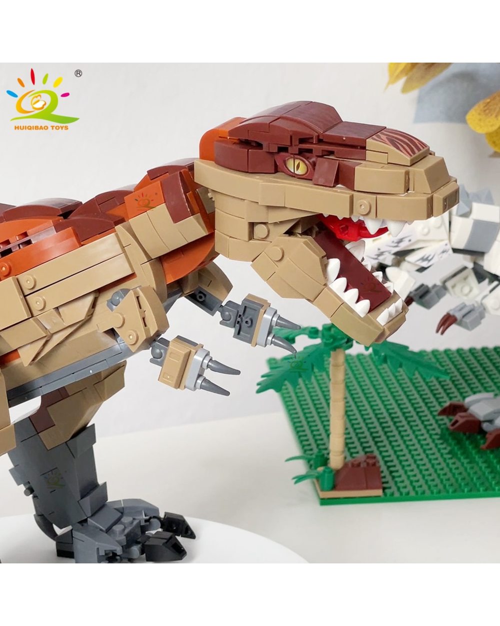 Jurassic Indominus Rex Dinosaur World Model Building Blocks City Triceratops Velociraptor Dino Park Bricks Children Toy front-4