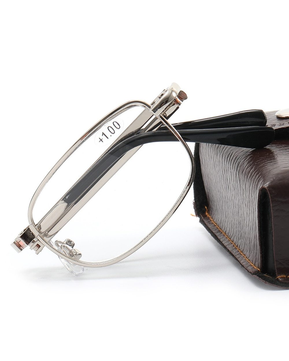 Reading Glasses Men Women Folding Spectacles Spectacles Frame Tr Glasses +1.0 +1.5 +2.0 +2.5 +3.0 +3.5 +4.0 With Leathe front-3
