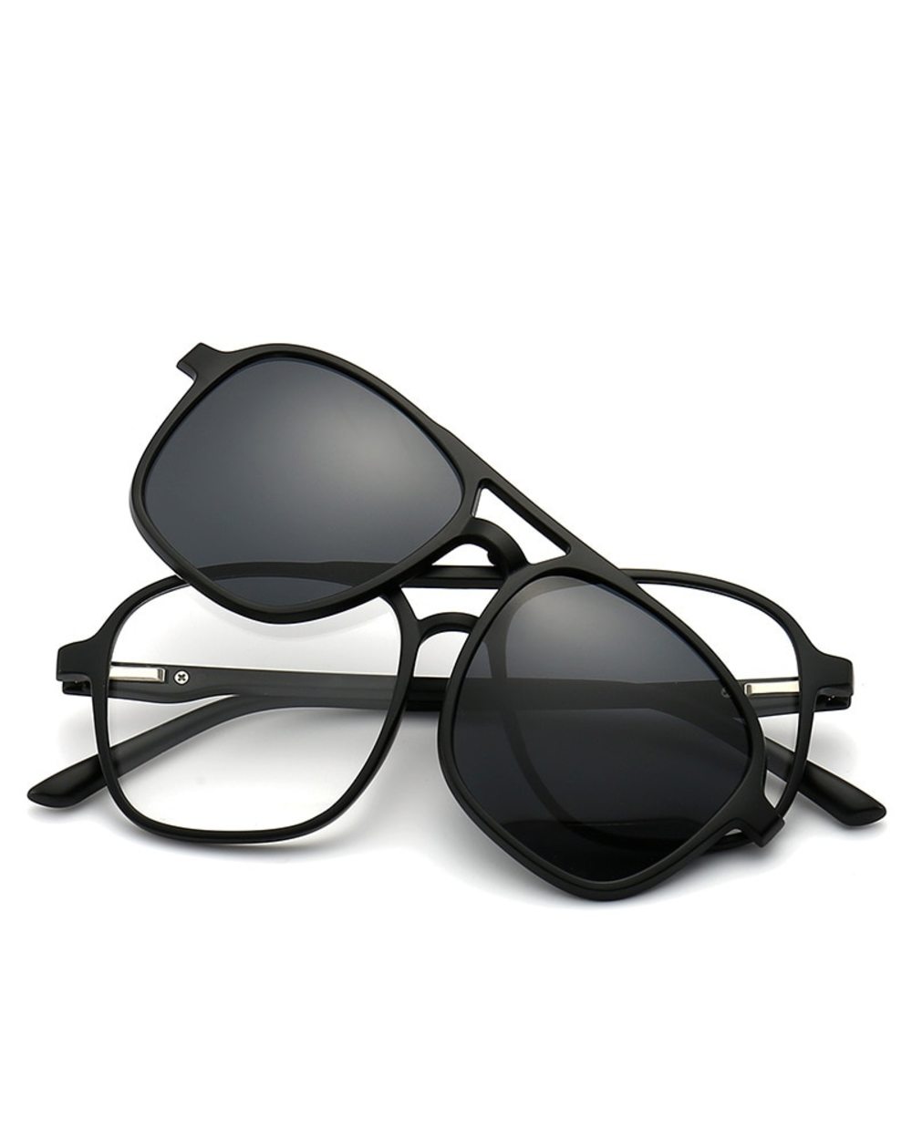 2022 New Mirror Magnetic Attraction Polarized Sunglasses 6 Iin 1 Clip Cycling Glasses Dazzling Polaroid Men Sunglasses front-4