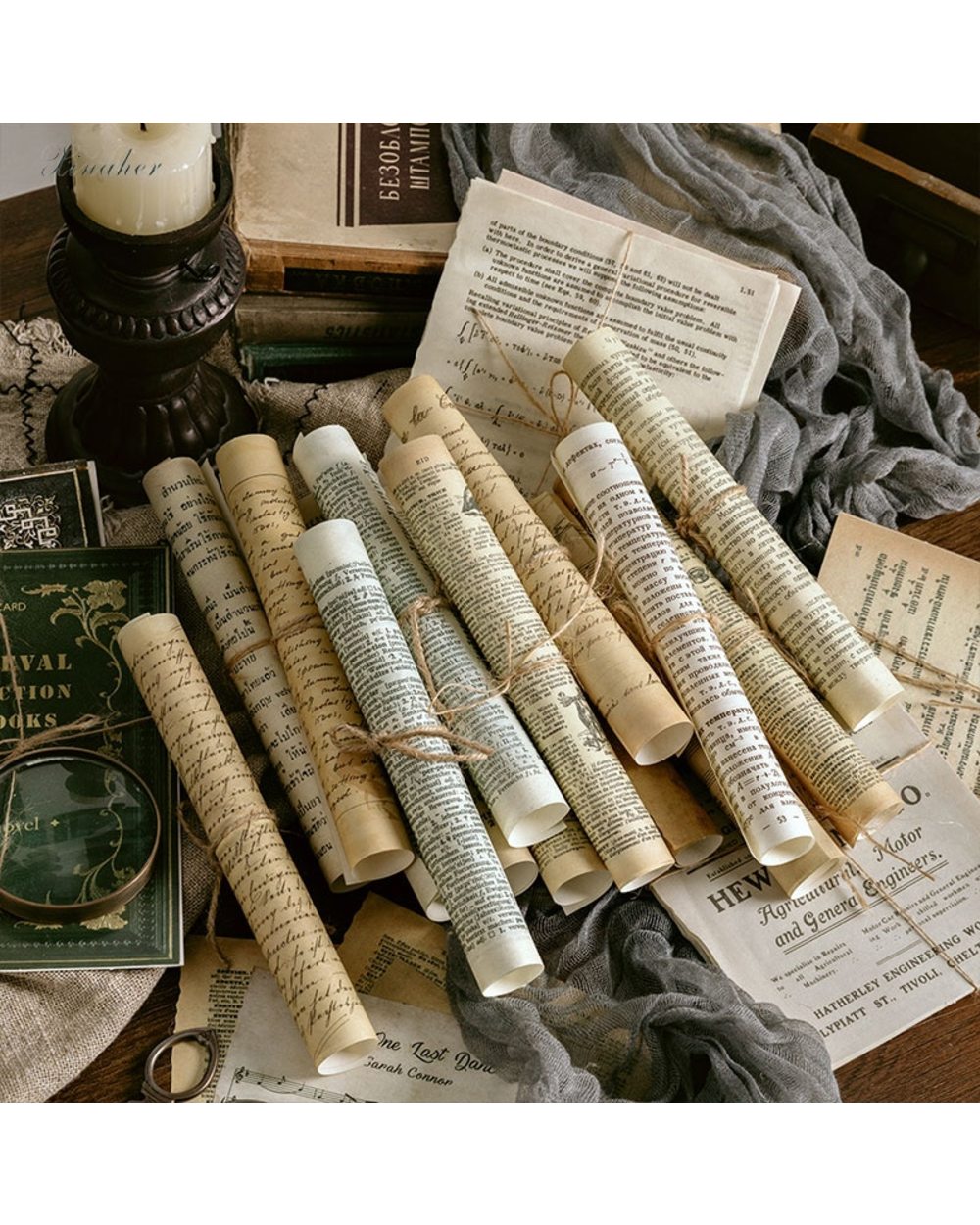 10pcs/lot Vintage Scrapbooking Junk Journal Large Size Retro Material Papers front-3