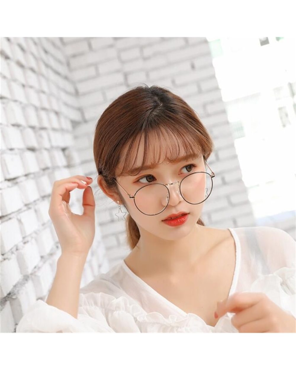 Women Round Metal Glasses Frame With Degree Men Ultralight Finished Myopia Glasses -0.5 -1 -1.5 -2 -2.5 -3 -3.5 -4 -4.5 front-3