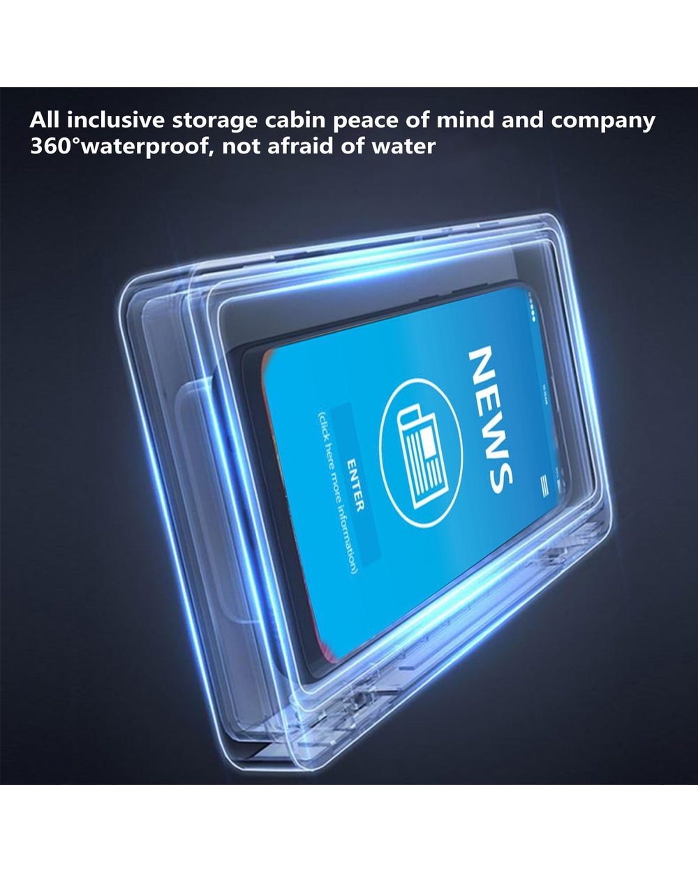 Bathroom Toilet Mobile Phone Holder Box- 6 Inch Phone Storage Case Waterproof front-4