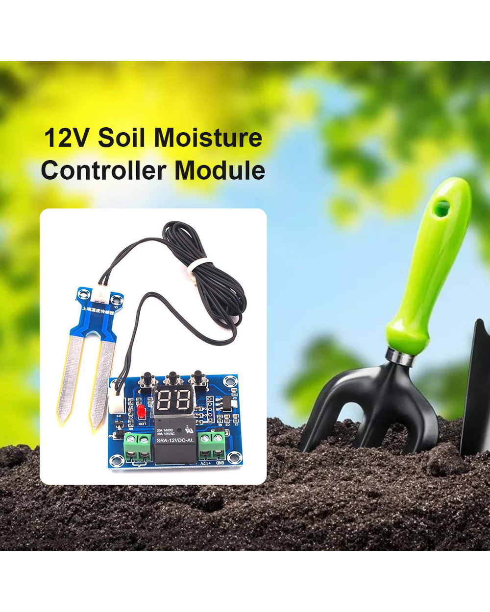 Xh-M214 12V Soil Humidity Sensor Controller Irrigation System Automatic Watering Module Digital Display Humidity Contro front-4