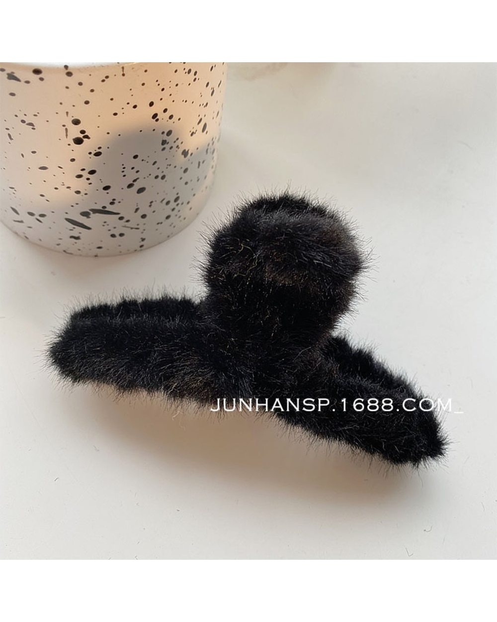 Temperament Black/New Sweet Flannel French Large Intestine Circle Ponytail Hair Circle Hair Out All-Match Female Catch front-3