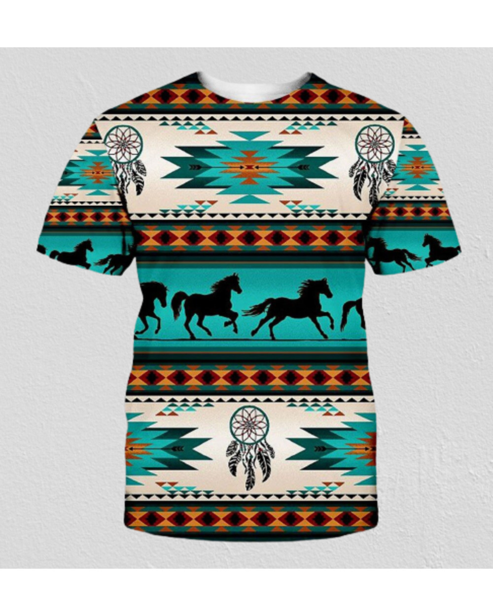 T-shirt Bohemia Style 3D Printed National Art T Shirts For Men & Women Streetwear Casual T-shirt! front-0