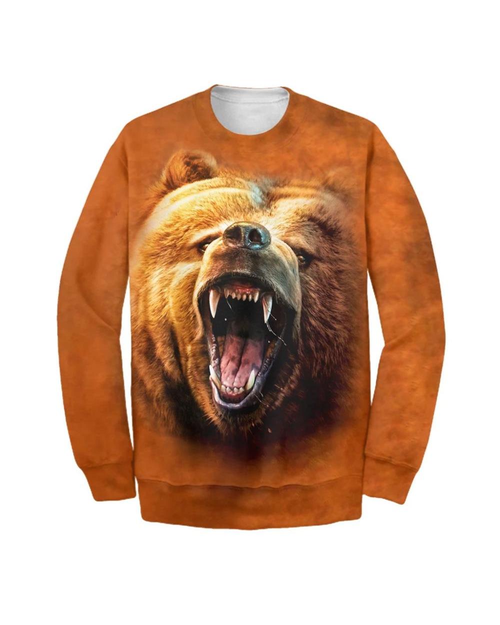 New Fashion 3D Hoodie Loving The Bear Animal Print Hooded Unisex front-1
