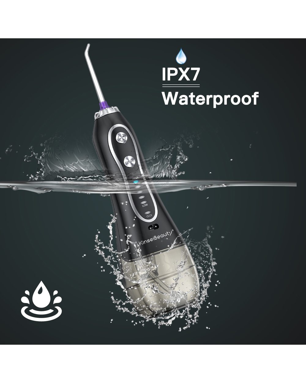 Oral Irrigator Usb Rechargeable Water Floss Portable Dental Water Flosser Jet 300Ml Irrigator Dental Teeth Cleaner With front-3