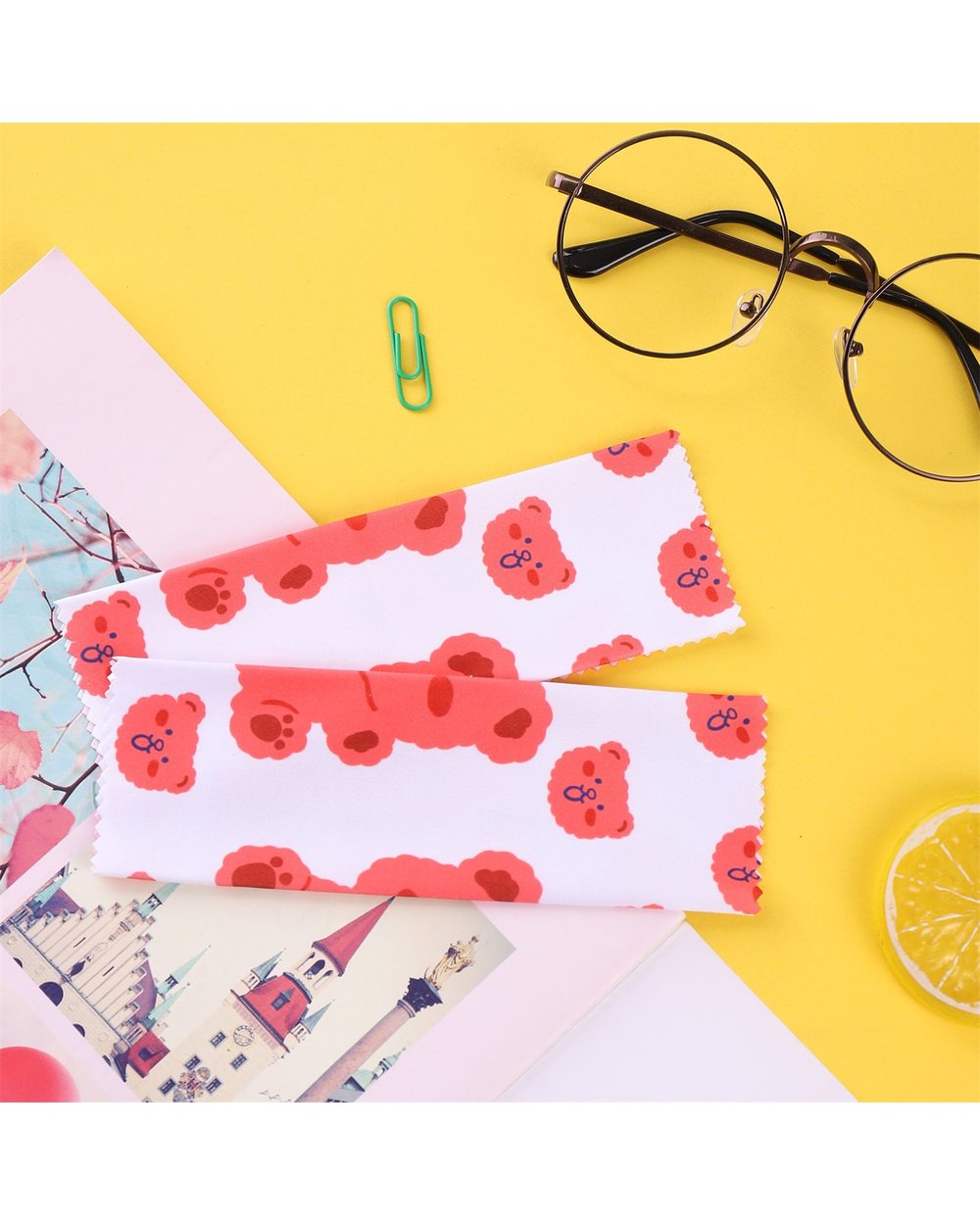 4 Pcs/Set Cartoon Bear Glasses Cleaner Microfiber Glasses Cleaning Cloth For Glasses Lens Phone Screen Cleaning Wipes front-3