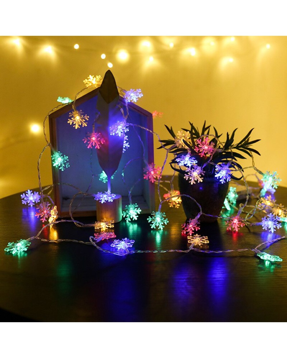 2M 3M 20 Leds Christmas Tree Snow Flakes Light String Fairy Light Xmas Party Home Wedding Garden Christmas decorations front-5