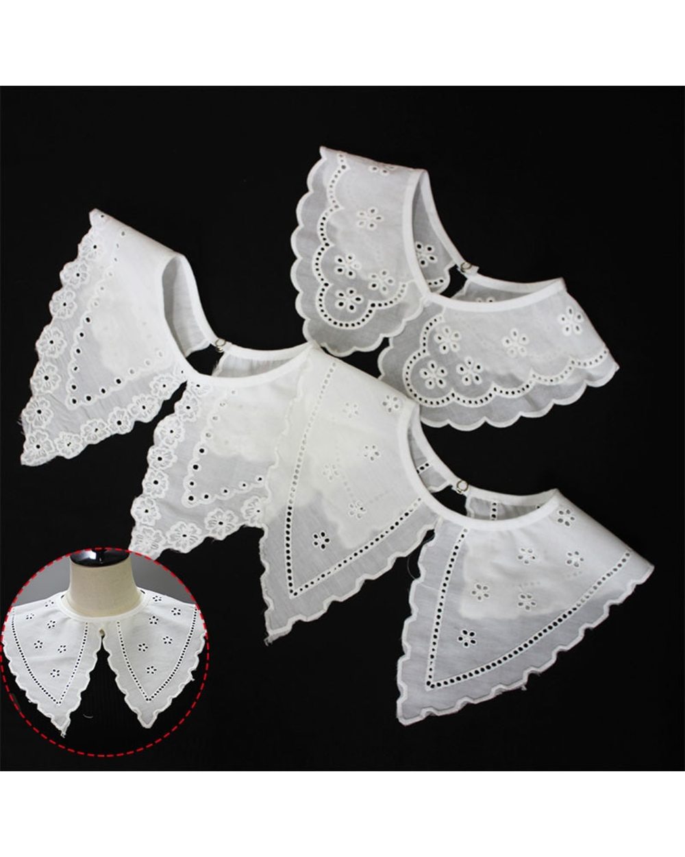 Decorative Embroidered Fake Collar European And American Style New White Shawl Doll Fake Collar Female Shirt False Coll front-1