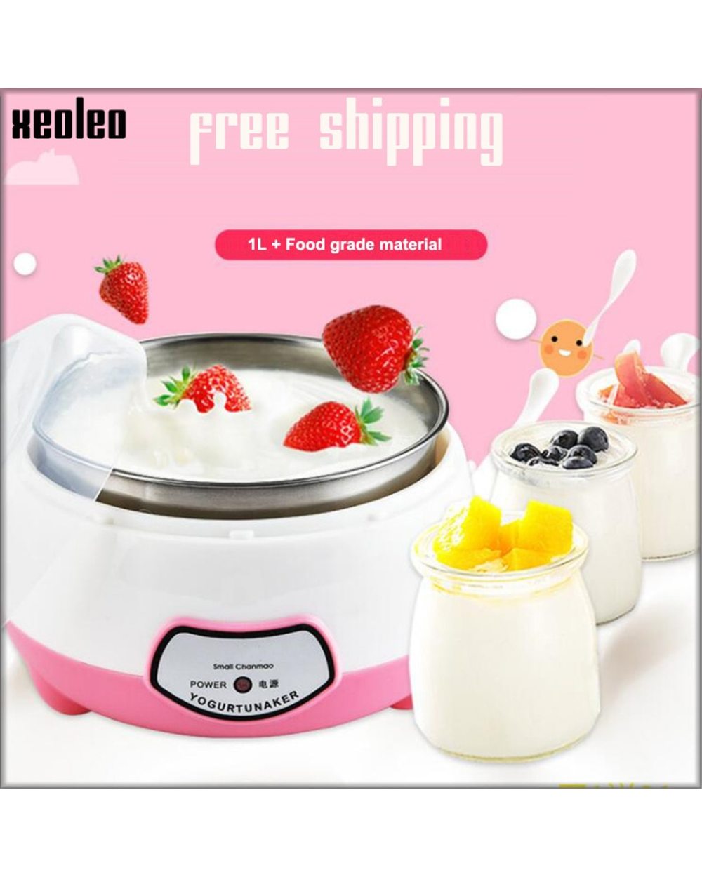 Xeoleo Yogurt Maker Mini Automatic Yogurt Machine Household Diy Yogurt Tools Kitchen Appliances Stainless Steel Tank Pi front-0