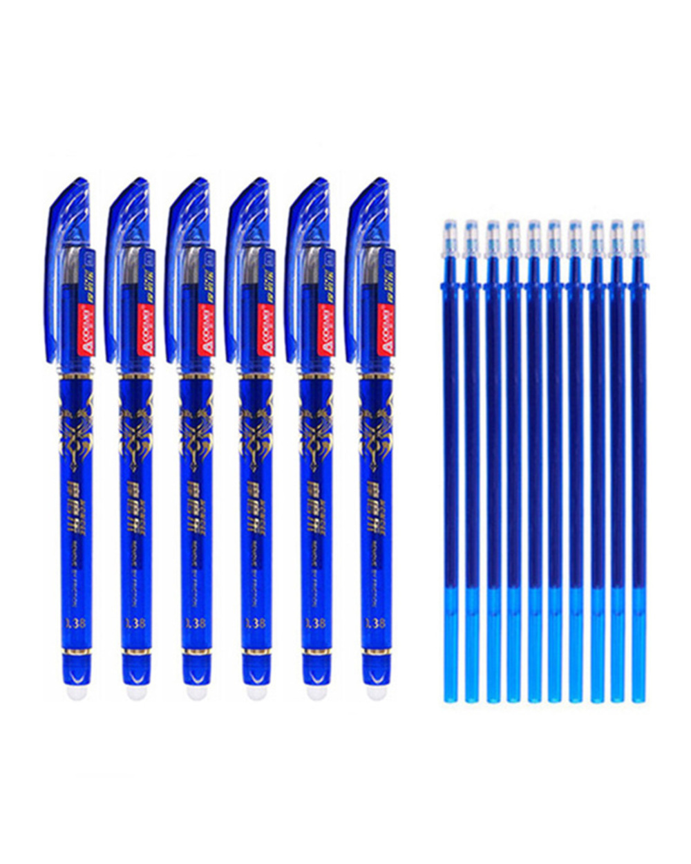 20Pcs/Lot 0.5Mm Color Ink Erasable Pen Refill Rods Washable Handle Magic Erasable Gel Pens For Office School Writing St front-4