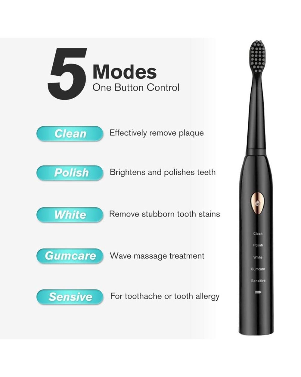 Ultrasonic Automatic Toothbrush Easy Cleaning Ipx7 Waterproof Smart Mouth Cleaning Timer Couple Household Whitening Jav front-1
