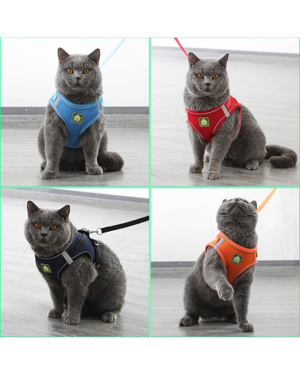 Reflective Puppy Cat Harness Vest front-3