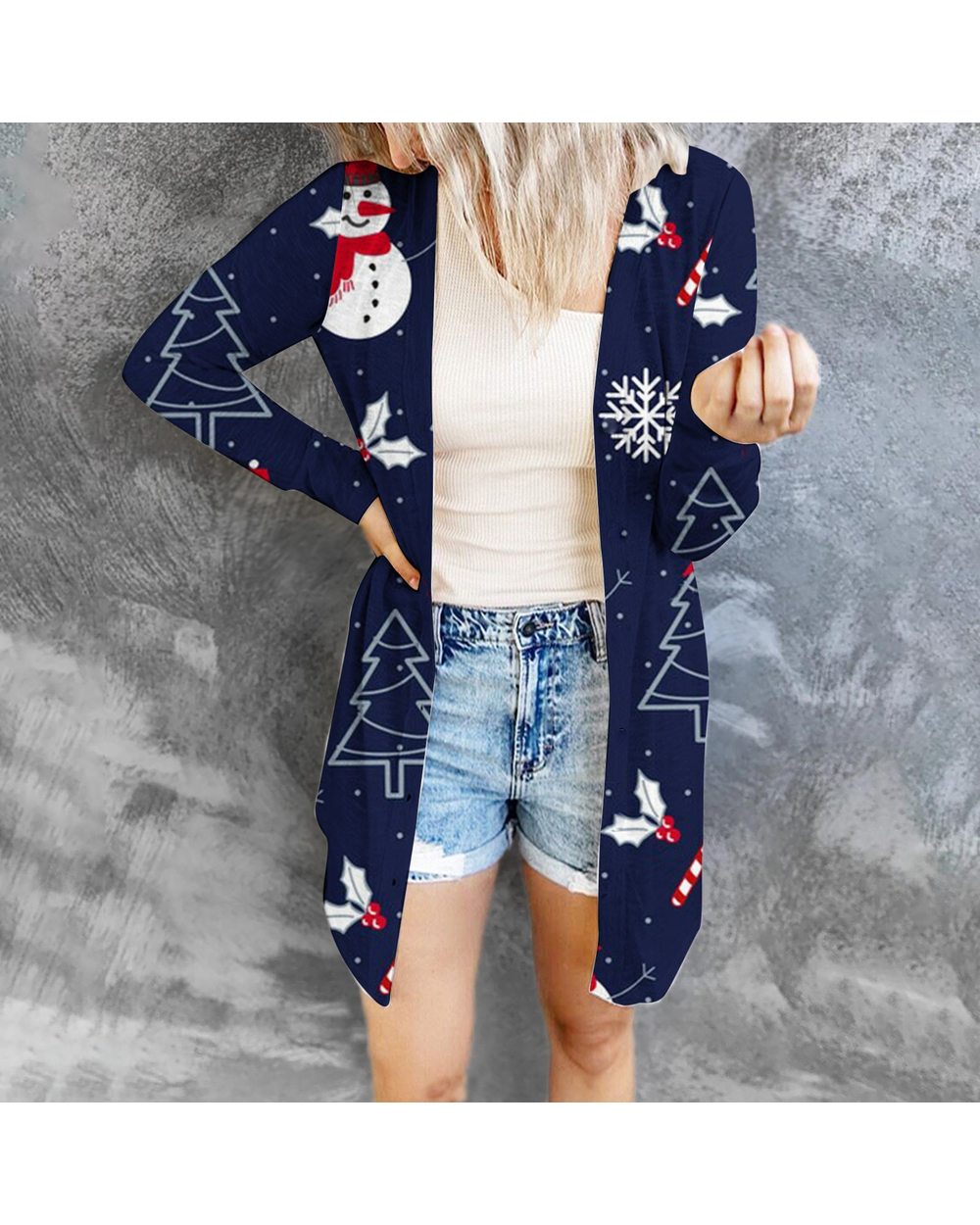 Christmas Cardigan Women's Clothing Santa Claus Cardigan Long Sleeve Cardigan Sweater Coat Ladies Outerwear Fashion front-0