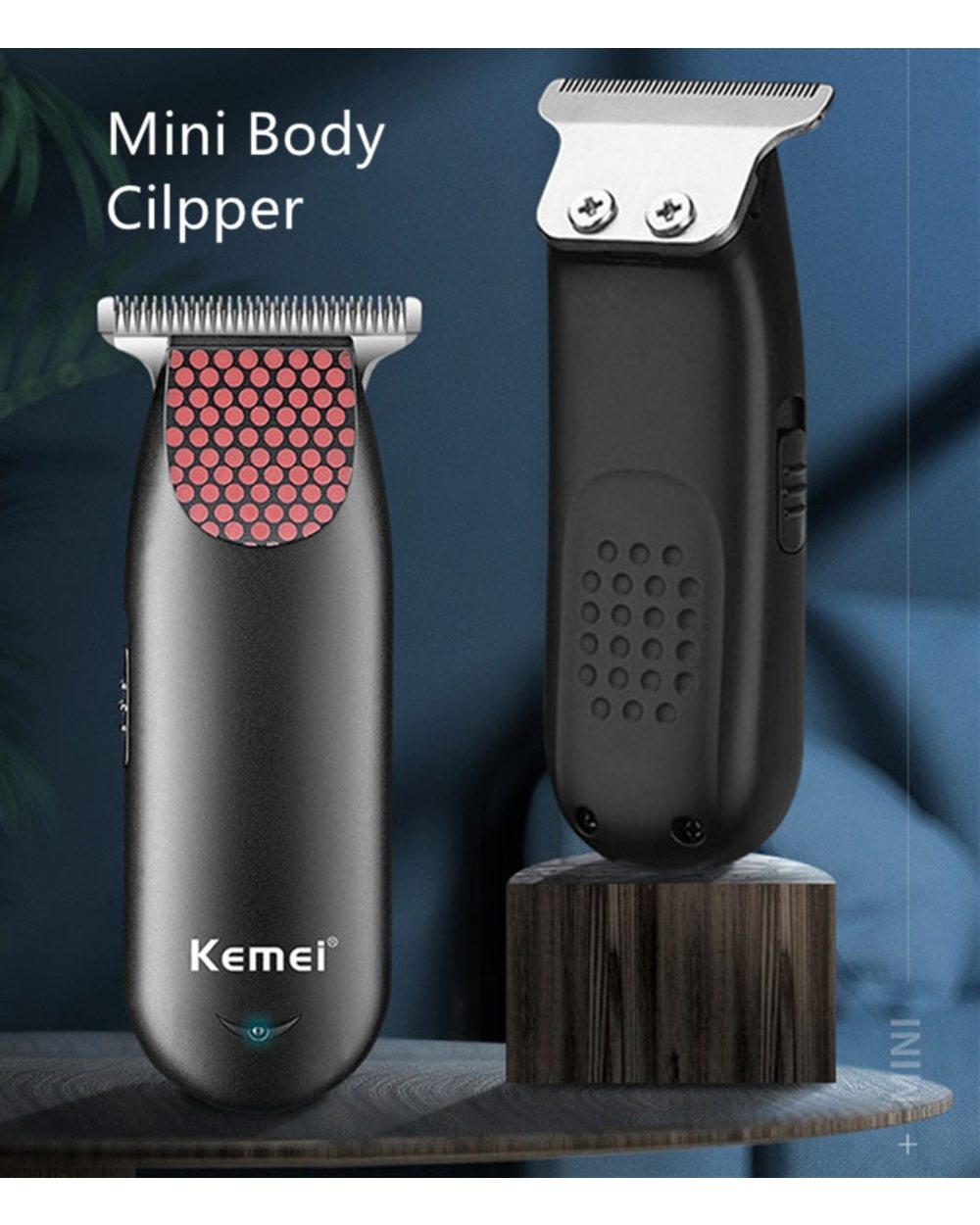 Kemei 889 Professional Pocket Cordless Hair Clipper Compact Mini Electric Beard Hair Trimmer Small Portable Grooming Ki front-1