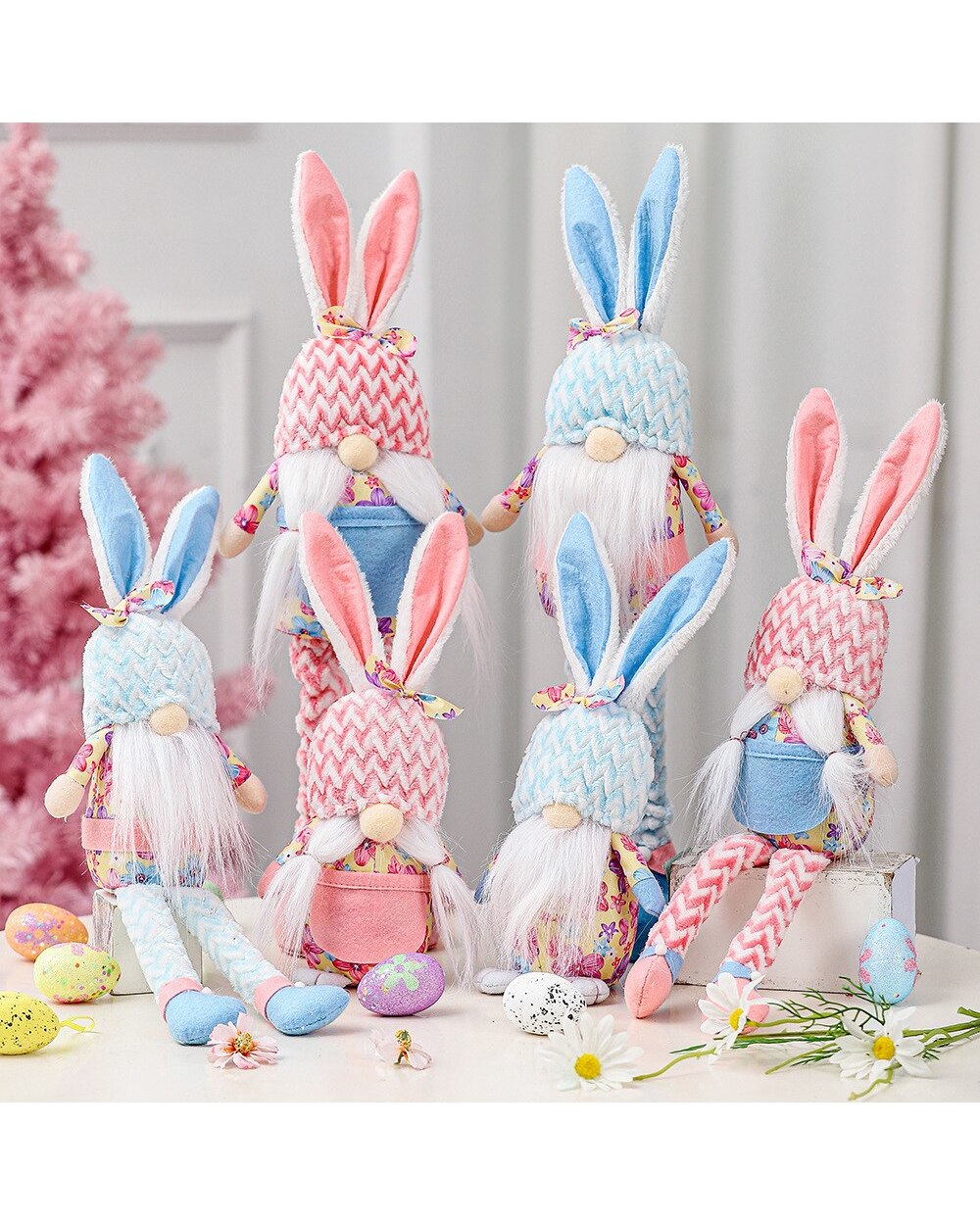 New Fashion Christmas Easter Cute Bunny Doll Tulip Rudolph Doll Decoration For Home Gifts Ornaments Party Supplies front-5