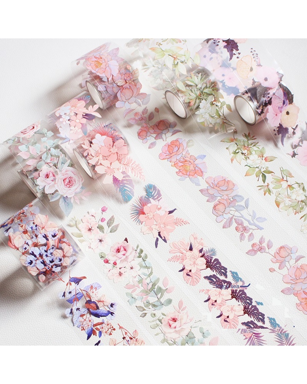 Flower Series Washi Pet Tape Rose / Common Peony / Camellia Washi Tape W/ Release Paper For Journal Scrapbooking Decora front-1
