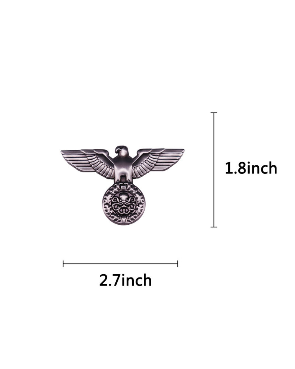 Eagle Lapel Pin WWII Germany Brooch Military Army Jewelry front-1