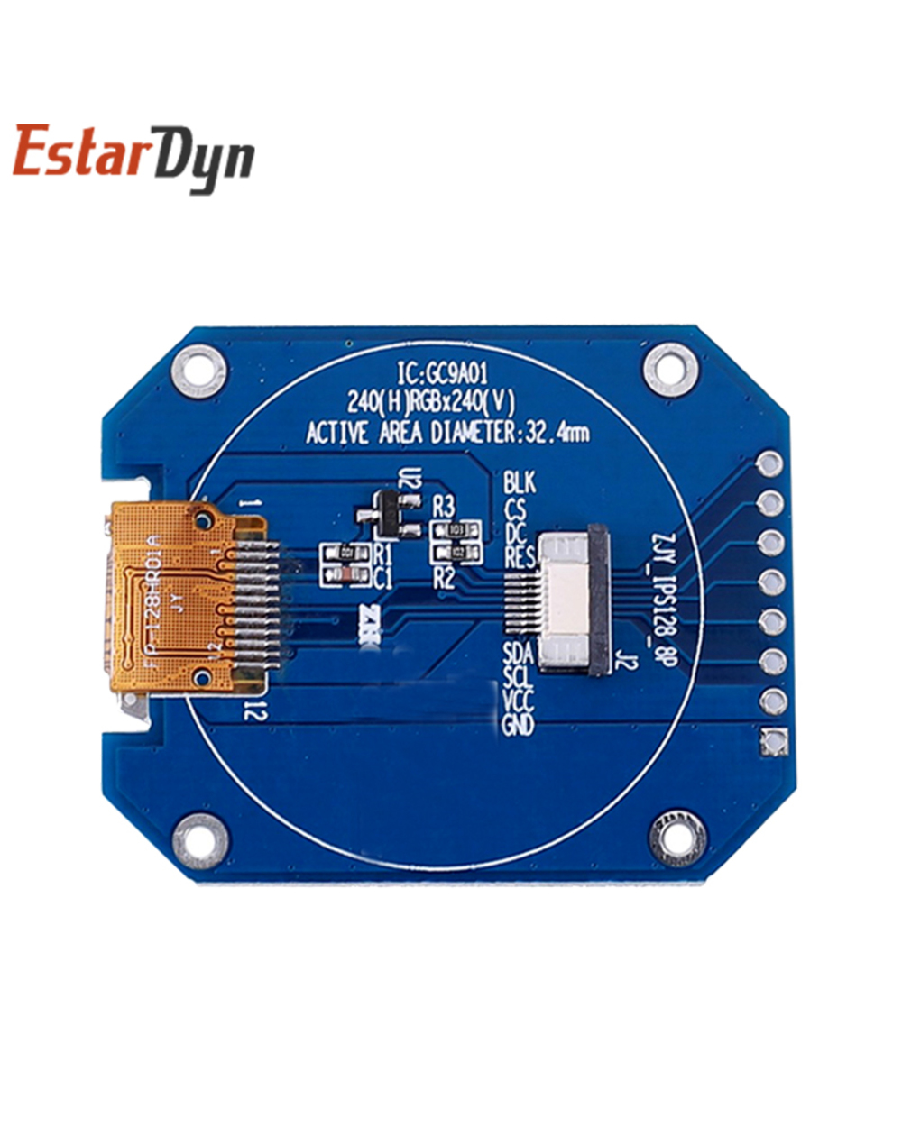 Dc 3.3V 1.28 Inch Tft Lcd Display Module Round Rgb Ips Hd 240X240 Resolution Gc9a01 Driver 4 Wire Spi Interface Adapter front-1