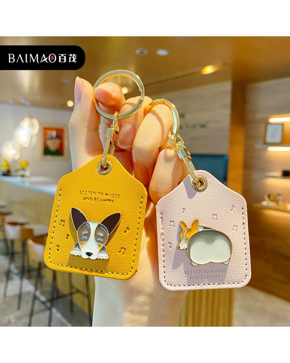 Cartoon Corgi Dog Card Cover Keychain Bag Corgi Dog Pendant Creative Gift front-5