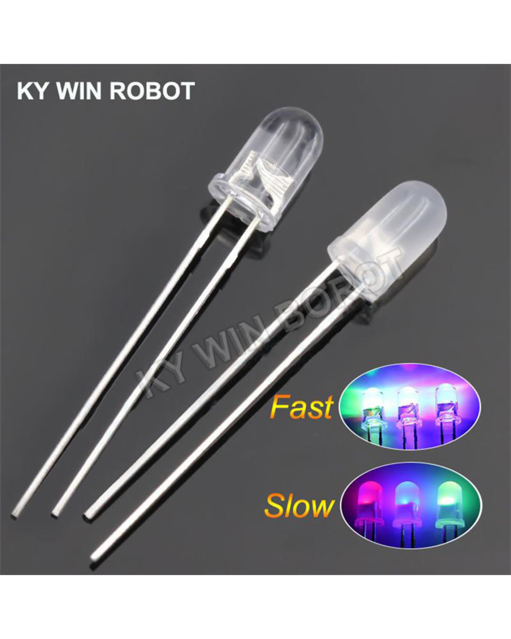 50Pcs/Lot F5 5Mm Fast/Slow Rgb Flash Red Green Blue Rainbow Multi Color Light Emitting Diode Round Led Full Color Diy front-0