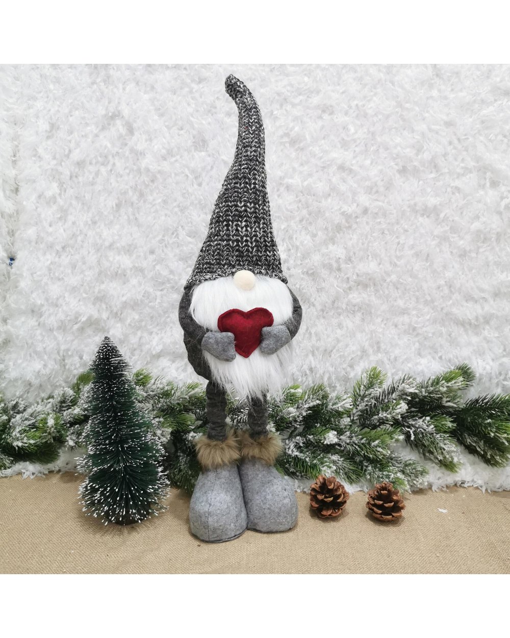 2022 Christmas Knitted Red Heart Faceless Gnome Santa Tulip Rudolph Doll For Home Gifts Ornaments Party Supplies front-1