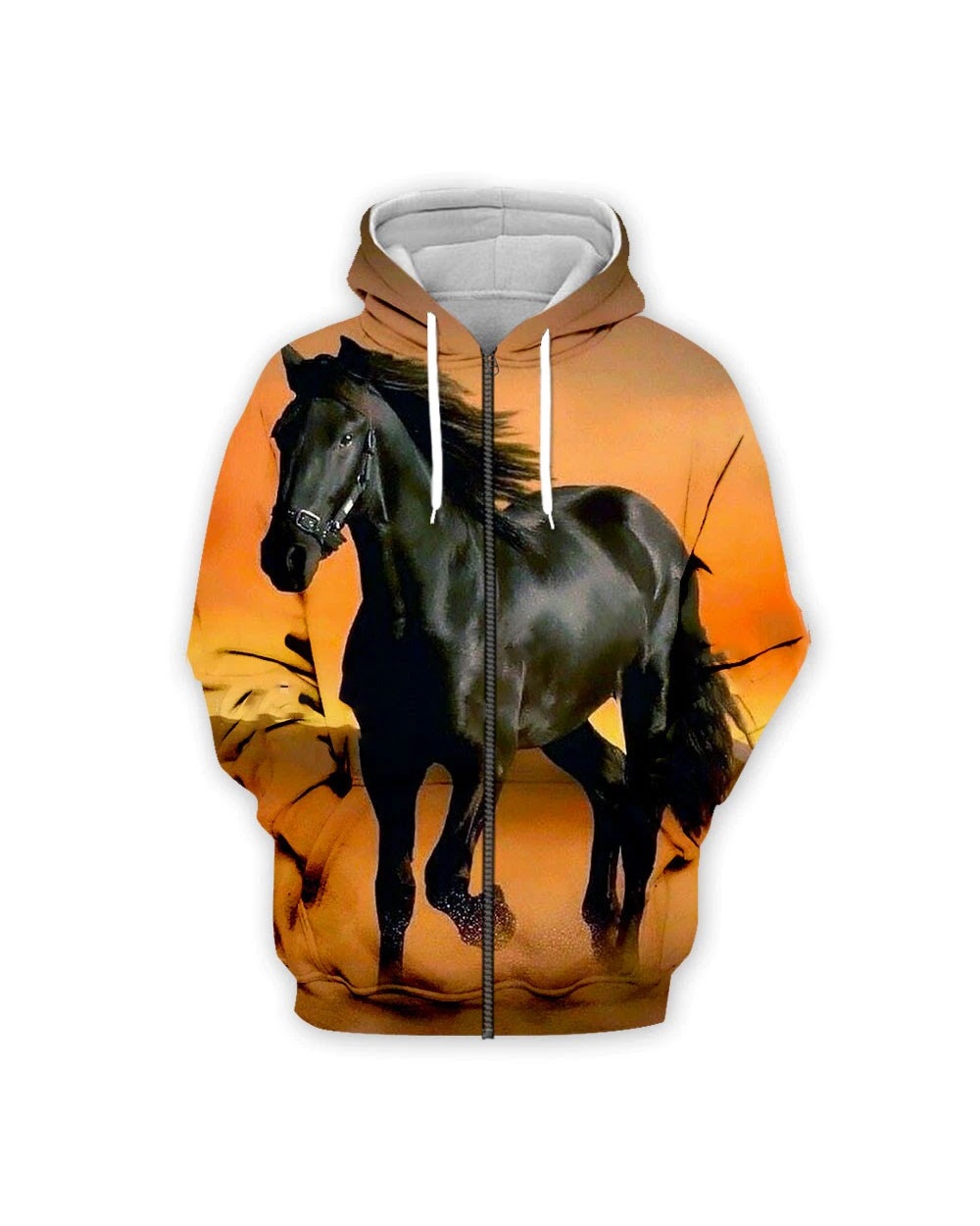 Tessffel Animal Horse art Unisex Colorful Casual Tracksuit Harajuku 3D full Print Zipper/Hoodies/Sweatshirt/Jacket VG06 front-1