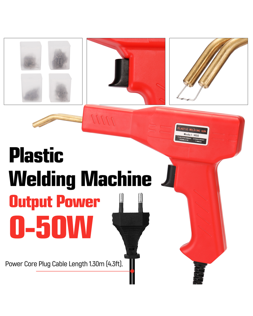 50W Handy Pic Welder Garage Tools Staplers Machine Staple Pvc Pic Repairing Machine Car Bumper Repair Stapler front-0