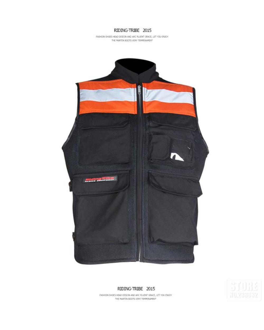 Riding Tribe Reflective Desgin Waistcoat Clothing Off-Road Racing Vest Motorcycle Touring Night Riding biker jacket front-3