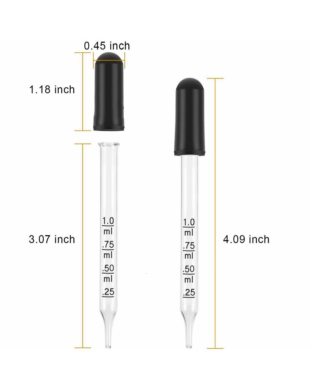 10Pcs Glass Scale Dropper Rubber Head Scale Pipette Dropper Essential Oil Bottle Straw Multi-Purpose Droppers For Schoo front-4