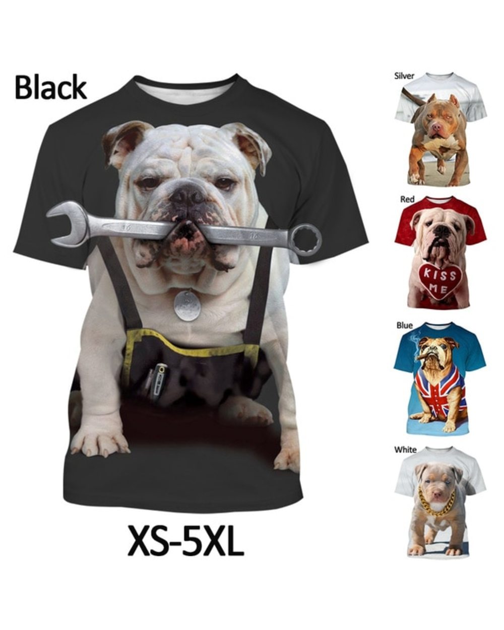 Bulldog Printed Short Sleeved 3DT Shirt Shirt front-0
