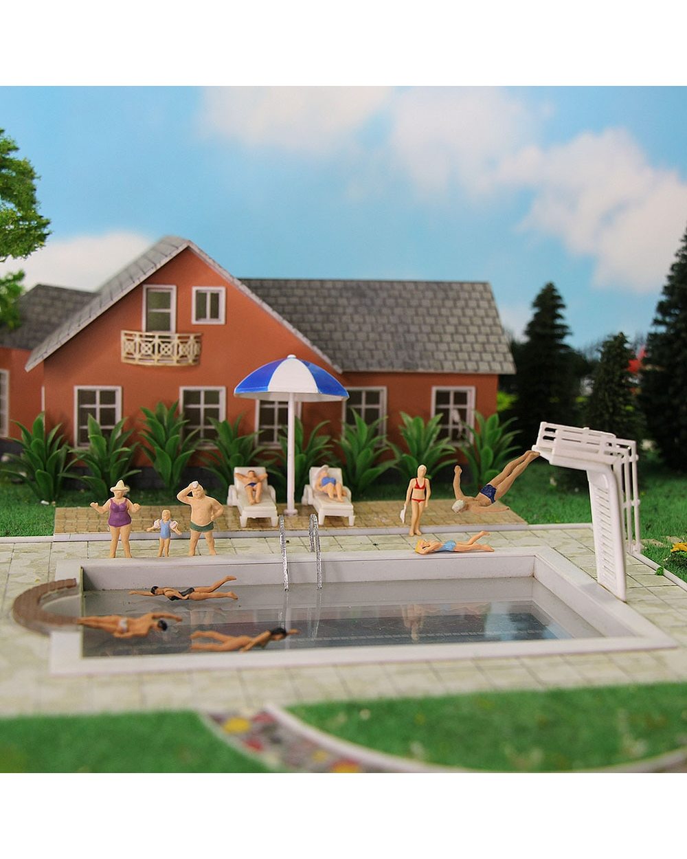 40pcs Different Poses HO Scale 1 87 Swimming Figures Swimming People Beach Scenery Layout Miniature front-1