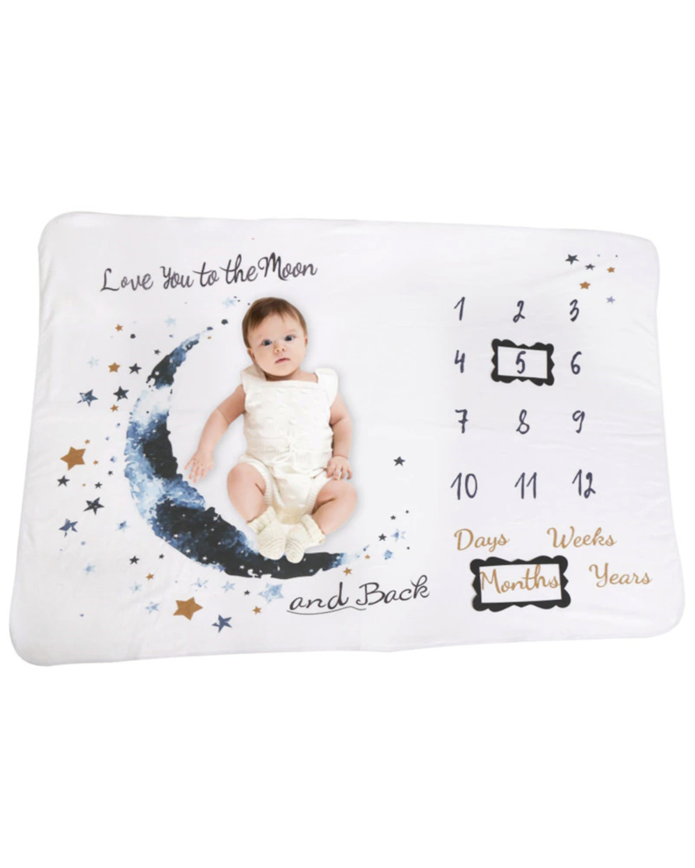 Flannel Baby Milestone Blanket 75x100 Cm front-3
