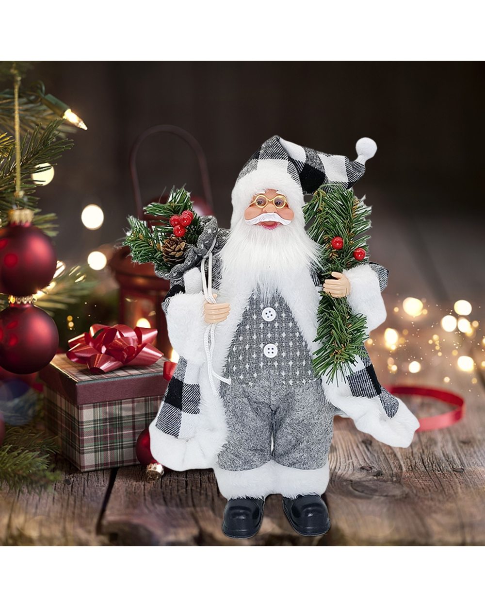 Christmas Santa Claus Doll Child Gift Toy Table Decoration Xmas Tree Ornament front-3