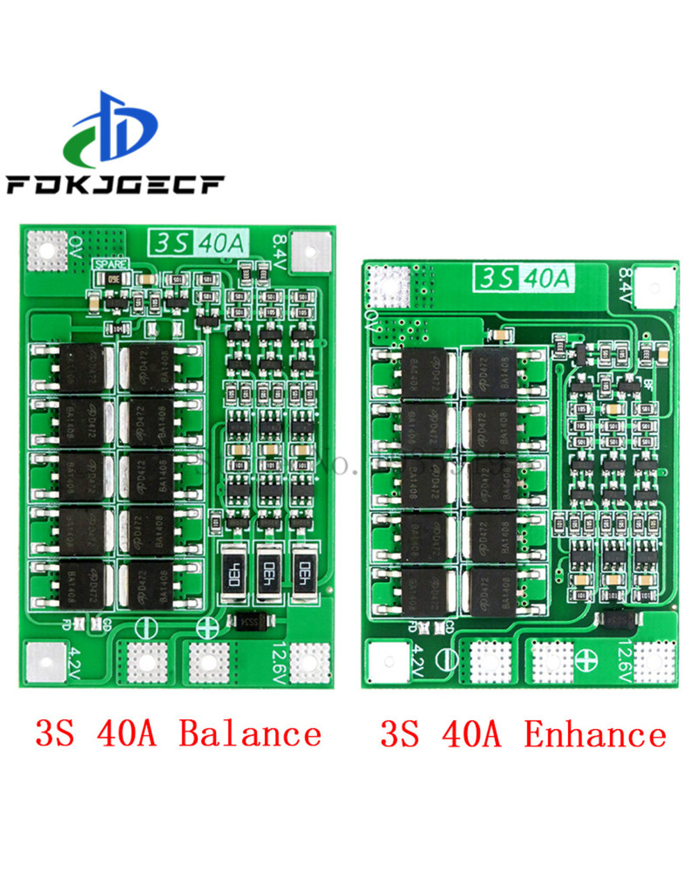 3S/4S 40A 60A Li-Ion Lithium Battery Charger Protection Board 18650 Bms For Drill Motor 11.1V 12.6V/14.8V 16.8V Enhance front-1