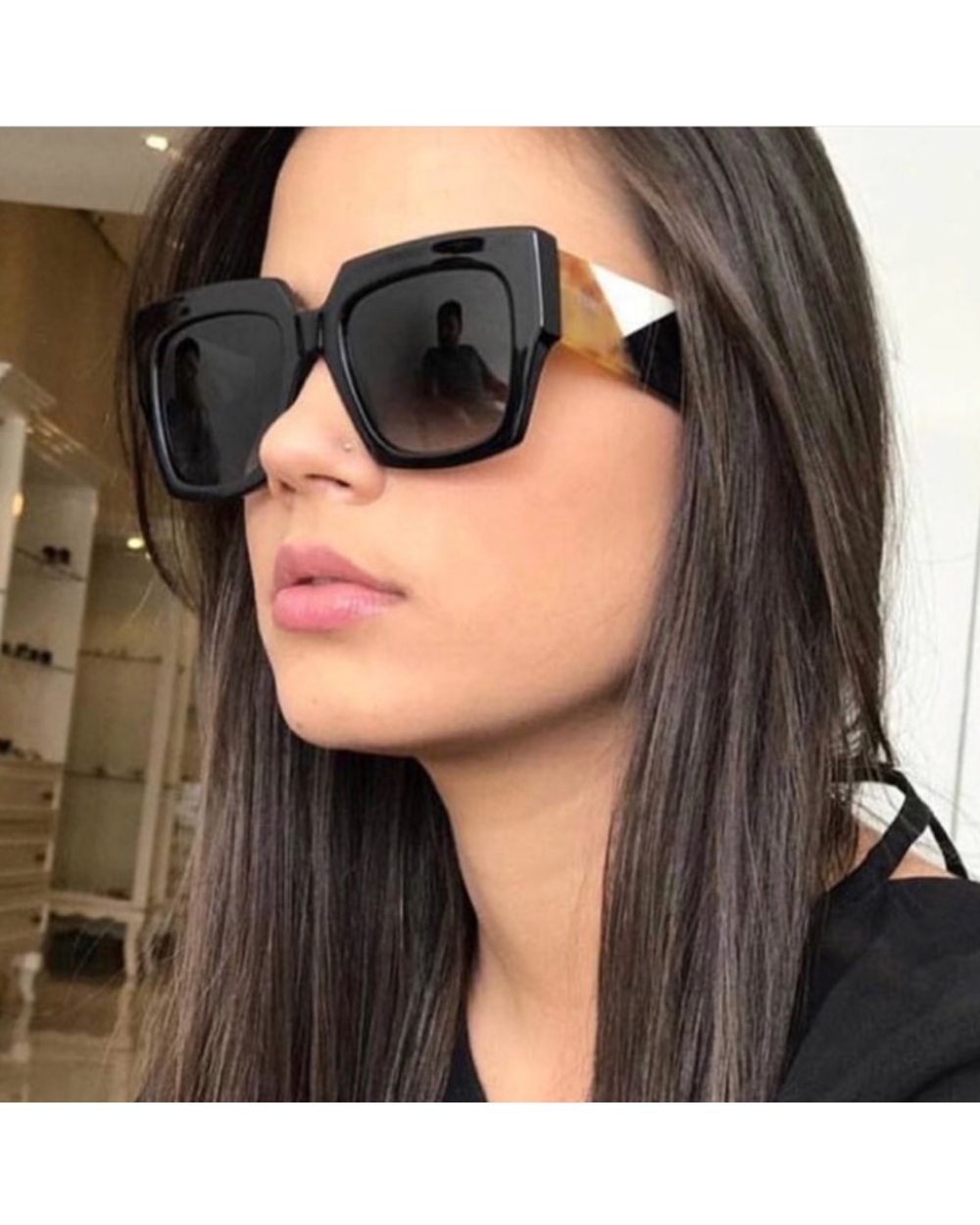 Fashionable Square Oversized Sunglasses Women Men Luxury Brand Designer Sun Glasses Famale Male Retro Eyewear Uv400 Sha front-0