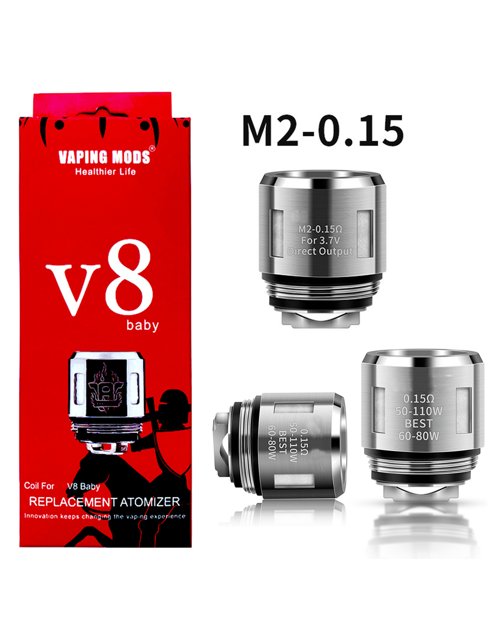 5Pc V8 Baby Coil Head V8 Baby T8 0.15Ohm Coil For V8 Big Baby/Baby Tank Core front-3