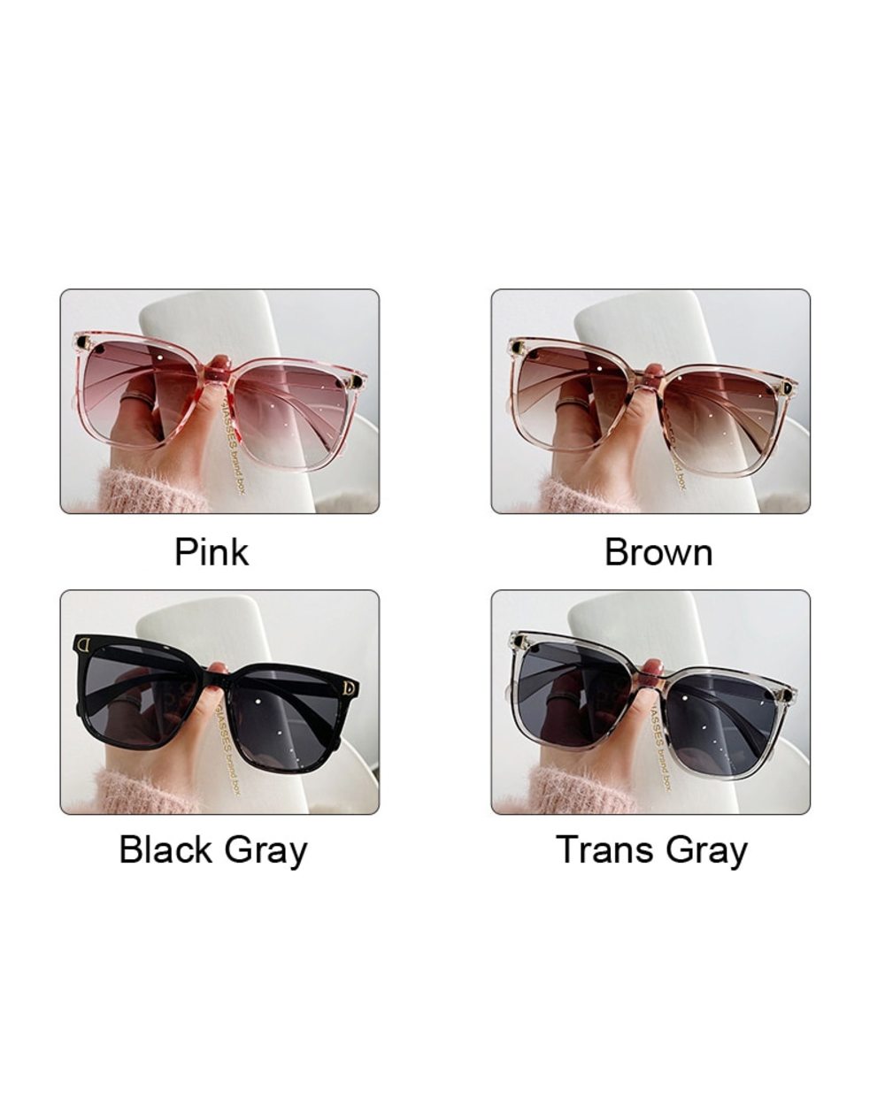Fashion Oversized Sunglasses Woman Brand Designer Vintage Square Sun Glasses Female Big Frame Gradient Shades Oculos De front-5