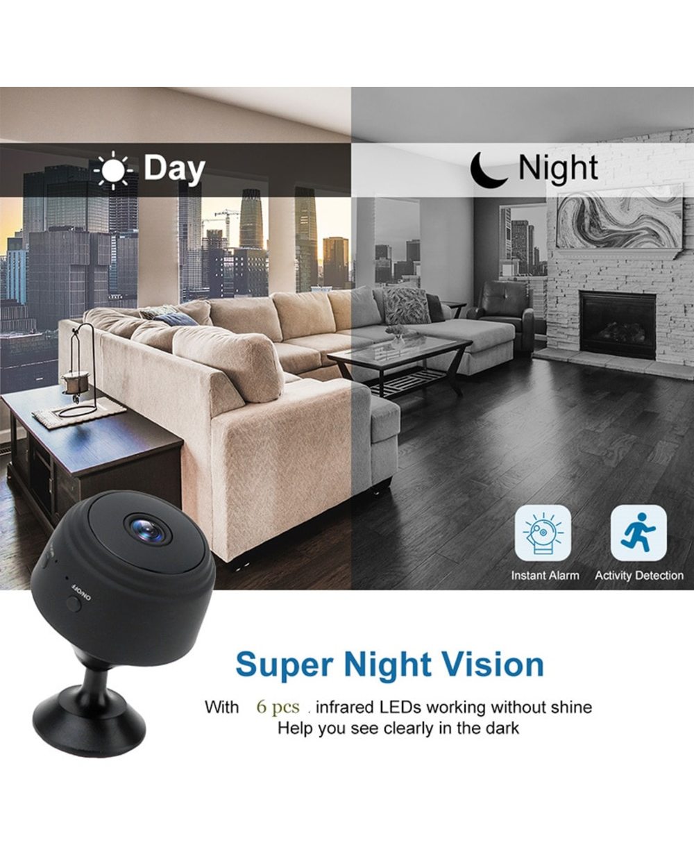 Mini Camera 1080P IP Camera APP Remote Network Monitor Home Security IR Night Vision Camcorders Magnetic Wireless Camer front-2