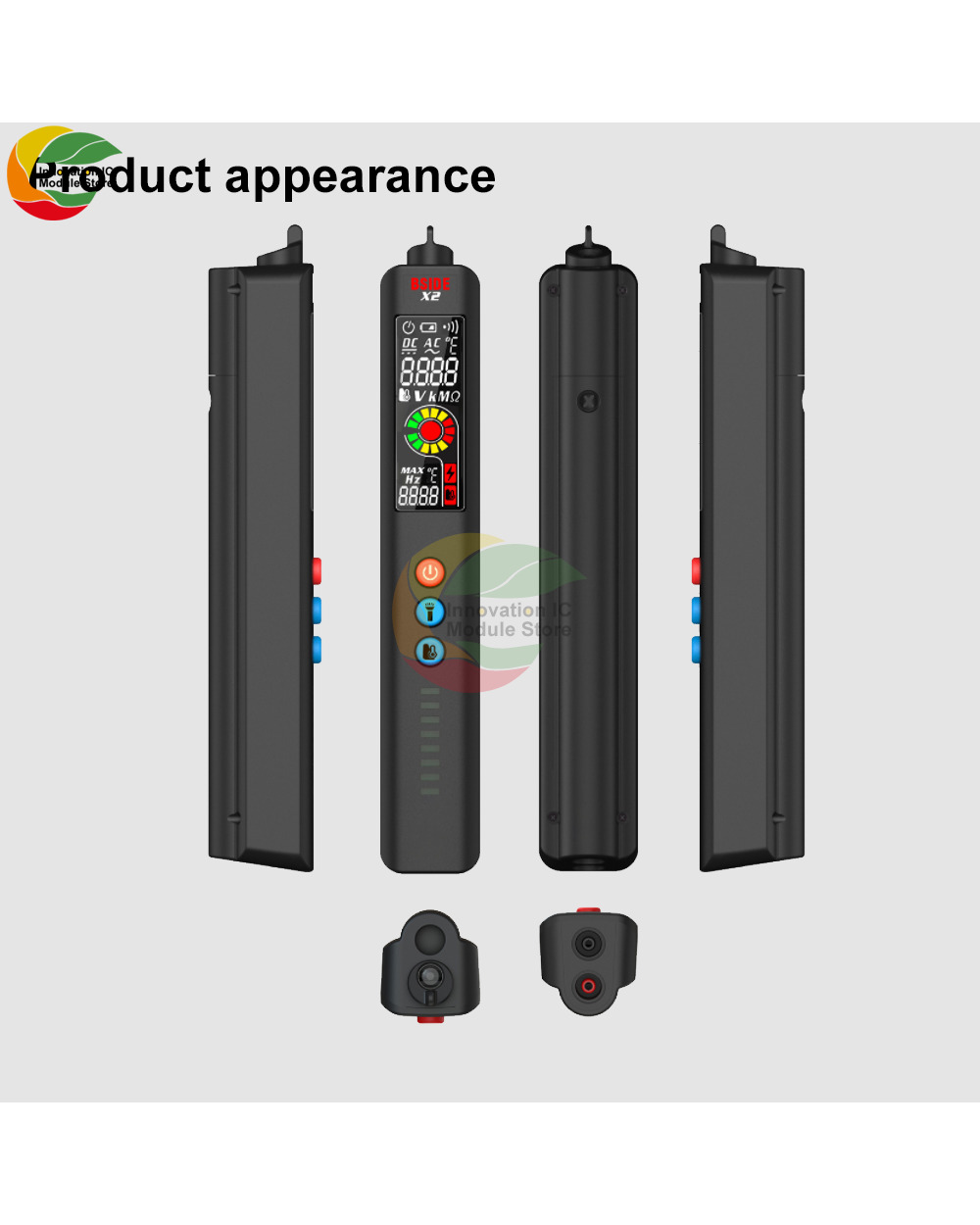 Ziqqucu X2 Smart Multimeter Infrared Temperature Pen Non-Contact Zero-Fire Breakpoint Detection Flashlight Lighting Thr front-1