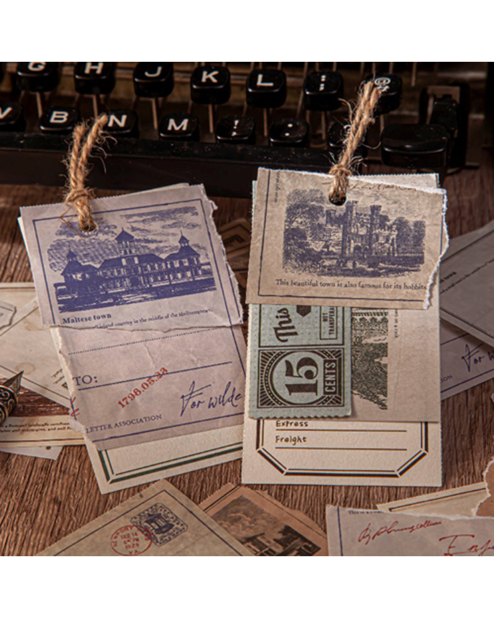 Yoofun 50Pcs/Pack Vintage Ticket Memo Pads Retro Notepads Sticky Notes For Scrapbooking Journal Diary Office School Sta front-2