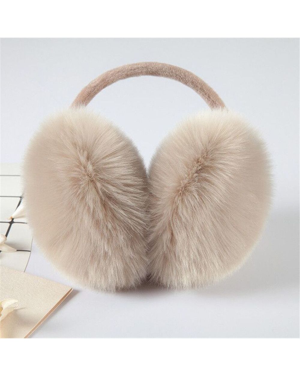 Soft Plush Ear Warmer Winter Warm Earmuffs Women Men Fashion Solid Color Earflap Outdoor Cold Protection Ear-Muffs Ear front-3
