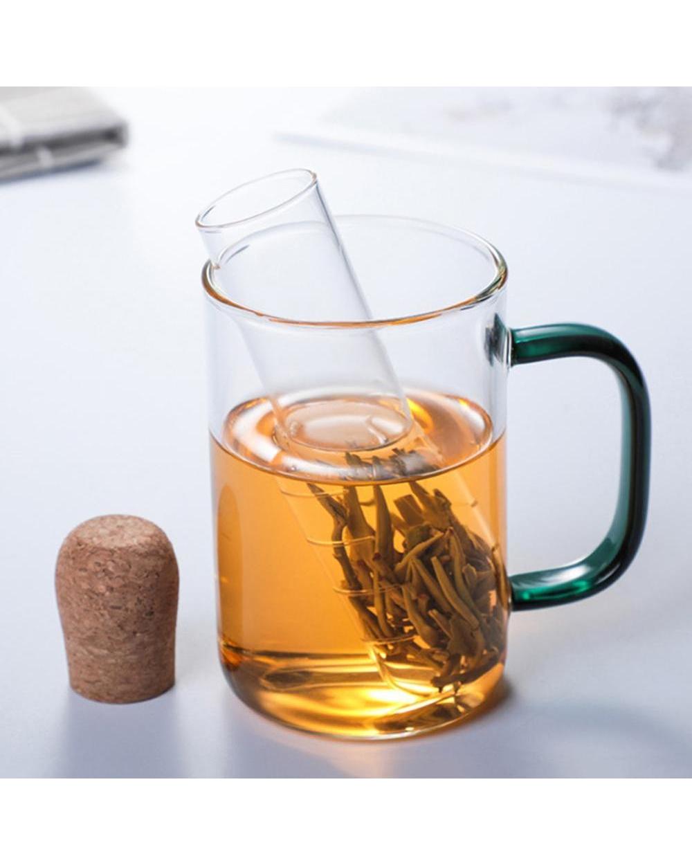 Glass Tea Infuser Creative Pipe Glass Design Tea Strainer front-5