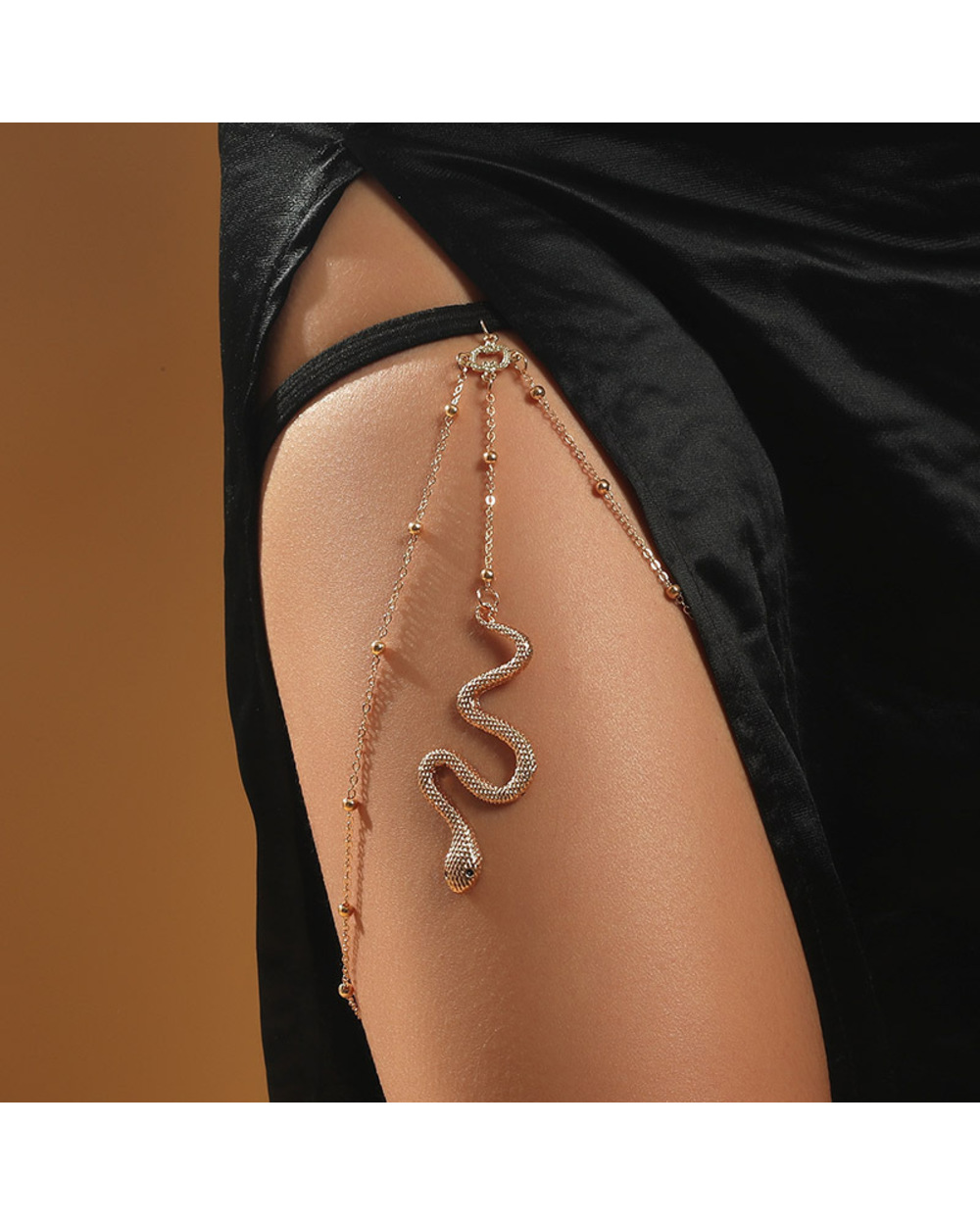 Multilayer Snake Shape Lady Leg Chain Body Chain Decoration Jewelry front-0