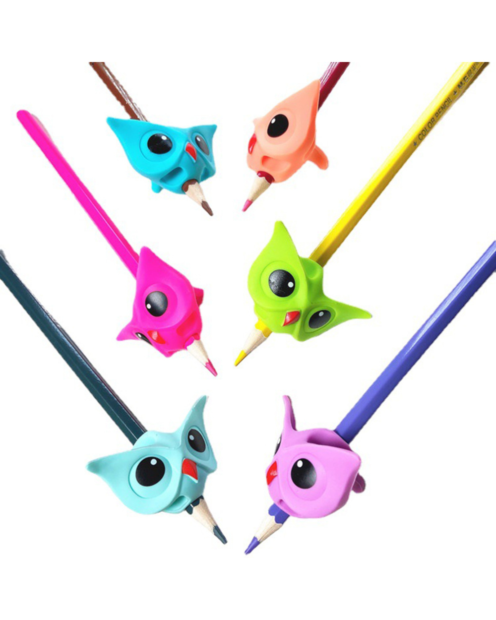 3Pcs/Lot Children Writing Pencil Pen Holder Kids Learning Practise Silicone Pen Aid Grip Posture Correction Device For front-0