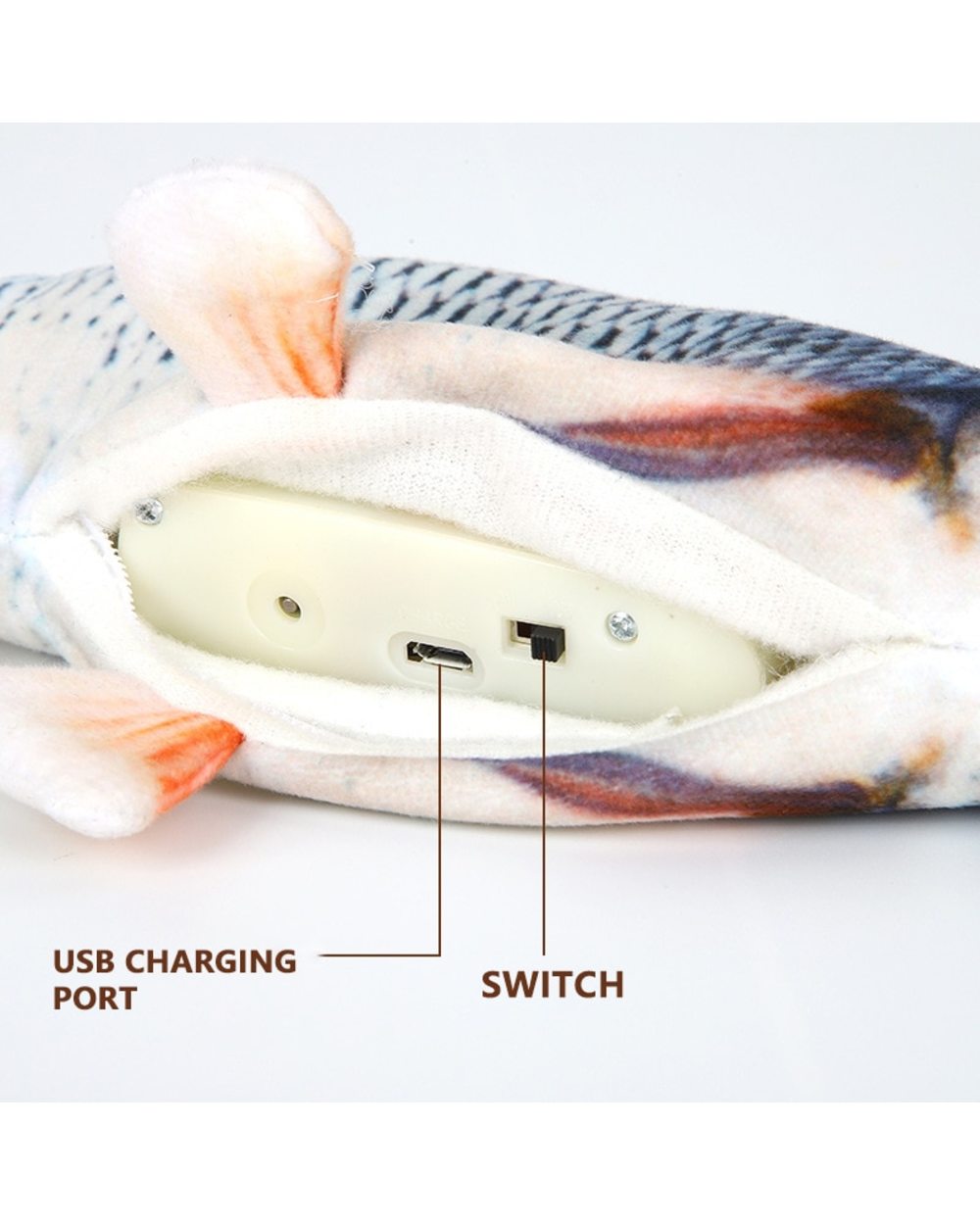 Pet Soft Electronic Fish Shape Cat Toy Electric USB Charging Simulation Fish Toys front-3