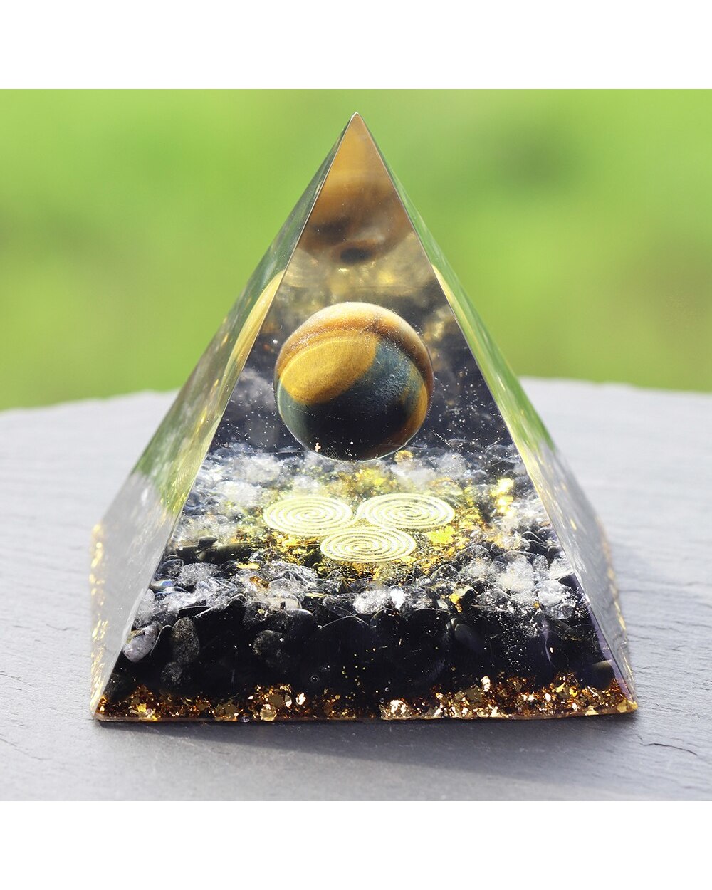 Orgone Energy Converter Orgonite Pyramid Obsidian Soothe The Soul Stone That Change The Magnetic Field Of Life front-1